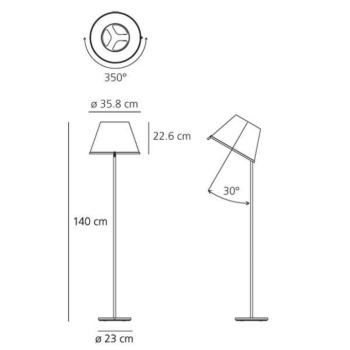 Artemide Choose álló lámpa, pergamen/króm kép