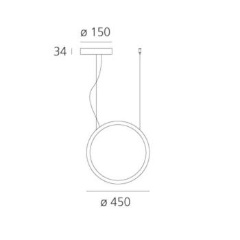 Artemide O LED kültéri függőlámpa Ø 45 cm kép