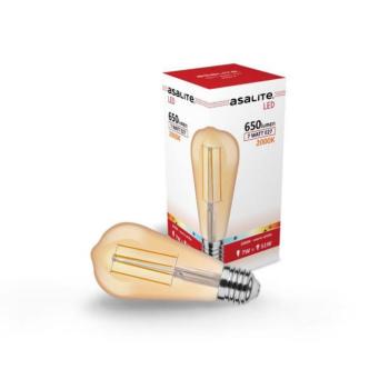 Asalite LED Izzó ST64 filament E27 7W 2000K (650 lumen) kép