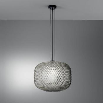 Ashford lógó lámpa, füstszürke, Ø 40 cm, üveg