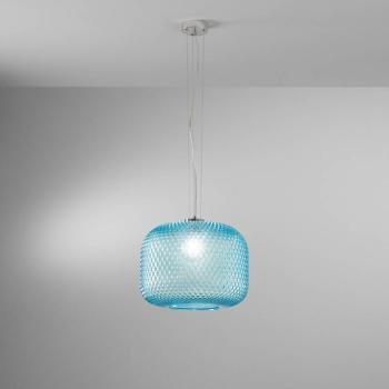 Ashford lógó lámpa, türkiz, Ø 40 cm, üveg kép