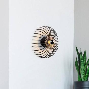 Aspendos N-645 fali világítás, fekete, fém, Ø 36 cm, E27 kép