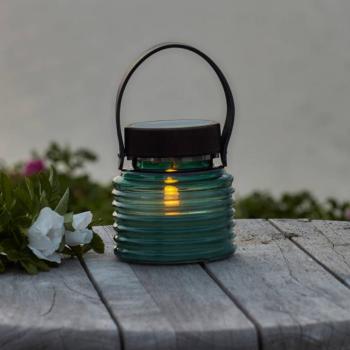 Aston Jar LED napelemes világítás, magasság 12 cm, zöld/barna, IP44 kép