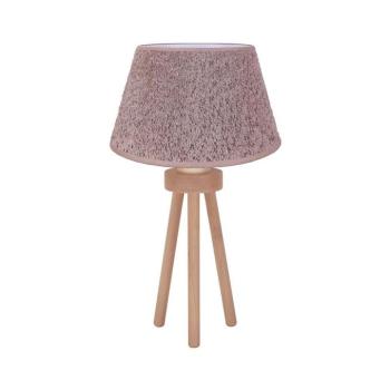 - Asztali lámpa BOUCLE 1xE27/15W/230V átm. 28 cm barna/fa 601436 kép