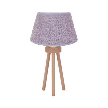 - Asztali lámpa BOUCLE 1xE27/15W/230V átm. 28 cm szürke/fa 601443 kép