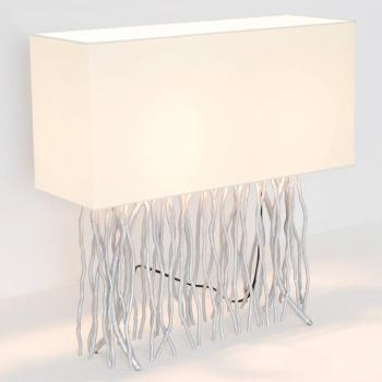 CAPRI asztali lámpa, ezüst/ecru, magasság 51 cm, fém, 2 x E14 kép