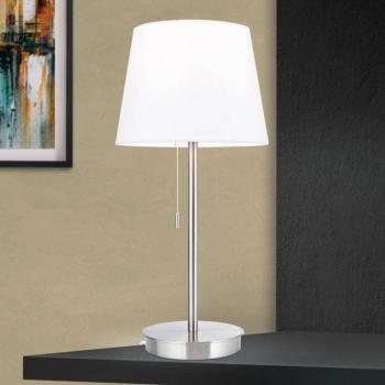 Asztali lámpa Ludwig USB porttal fehér/nikkel matt kép