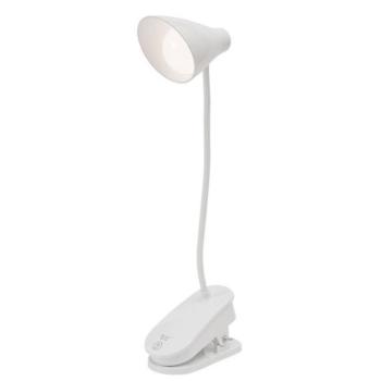 Asztali LED lámpa, csíptetős, állítható fényerő és színhőmérséklet, akkumulátor kép