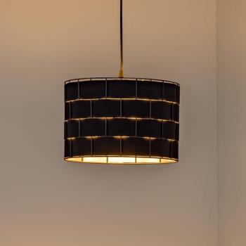 Atlanta függőlámpa, fekete, Ø 30 cm, textil, E27