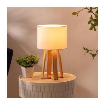 Atmosphera - Asztali lámpa MOLU 1xE27/25W/230V fenyő/fehér 161500A kép