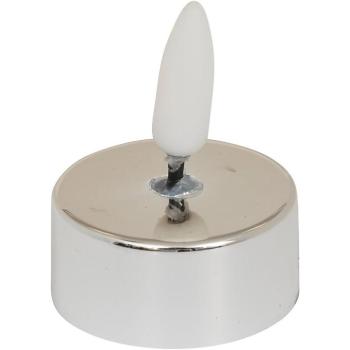 Atmosphera LED teamécses készlet, 8 db, 5,5cm átmérő, ezüst fém kép