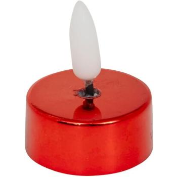 Atmosphera LED teamécses készlet, 8 db, 5,5cm átmérő, piros fém kép