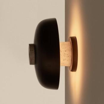 Audo LED fali lámpa Reverse, homok/bronz, Ø 24 cm, forgószabályzó kép