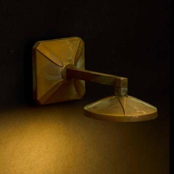 Aura Disk LED fali lámpa, kinyúlás 23 cm, antik sárgaréz, IP65 kép