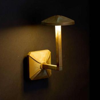 Aura Disk LED kültéri fali világítás, magasság 24 cm, antik sárgaréz kép