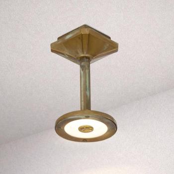 Aura Disk LED kültéri mennyezeti világítás, magasság 20 cm, antik sárgaréz kép