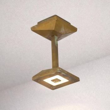 Aura Edge LED kültéri mennyezeti világítás, magasság 20 cm, antik sárgaréz kép