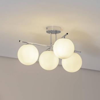 Aurora mennyezeti világítás, króm, Ø 50 cm, 4 izzós, üveg, E14 kép