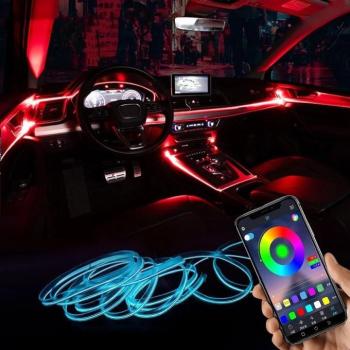 Autós beltéri LED világítás (APP vezérléssel, hangulatfény autókhoz) kép