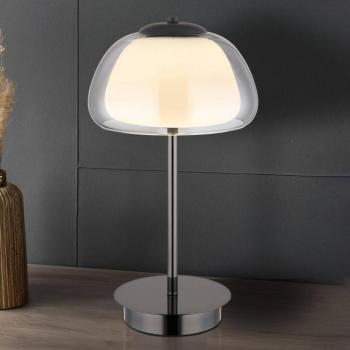 Avila LED asztali lámpa, füstszürke/fekete, üveg, CCT, dimmelhető fényerő kép