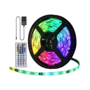 B.V. - 5m RGB LED kültéri szalag, 24W, 12V, IP65, dimmelhető, távirányítóval 100801WNQ kép