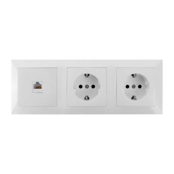 B.V. - Ethernet-aljzat és 2x SCHUKO aljzat kerettel, fehér B20101LVK kép