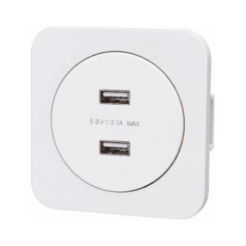 B.V. - keretes USB-töltőaljzat, 2× USB-A, fehér AI2749+AI2748 kép