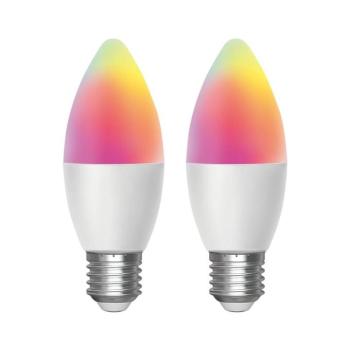 B.V. KÉSZLET 2x LED RGBW Dimmelhető izzó MESH Intelligens C37 E27/6,5W/230V 2700-6500K - S10301O3E kép