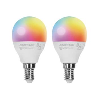 B.V. KÉSZLET 2x LED RGBW Dimmelhető izzó MESH Intelligens E14/6,5W/230V 2700-6500K - S10301O31 kép