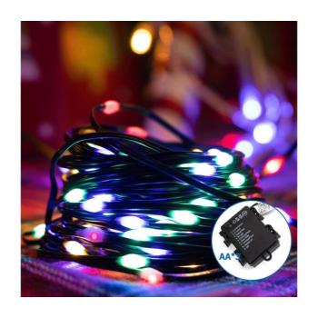 B.V. - LED kültéri karácsonyi fényfüzér 150 LED / 8 üzemmód, 3xAA, 15,3 m, IP44, többszínű B10303K1Q kép