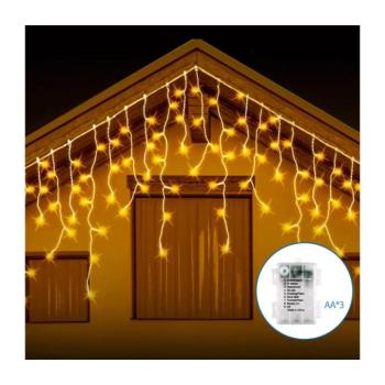 B.V. kültéri LED karácsonyi fényfüzér 200 LED, 8 funkció, IP44, meleg fehér B10303K3X kép