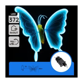 B.V. - LED kültéri dekoráció 372xLED 60 cm IP44 pillangó/kék B10303AGGJ kép