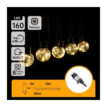 B.V. - LED kültéri dekorációs fényfüzér 160xLED/3,6W/230V 10m IP44 meleg fehér B103031R5 kép