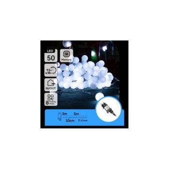 B.V. - LED kültéri dekorációs fényfüzér 50xLED/3,6W/230V/8 funkciós 5m IP44 hideg fehér B103031RI kép