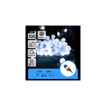 B.V. - LED kültéri díszlánc 100xLED/3,6W/230V/8 funkció 10m IP44 hideg fehér B103031RH kép