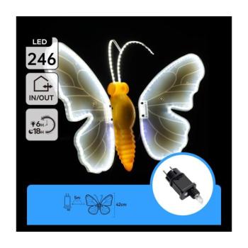 B.V. - LED kültéri karácsonyi dekoráció 234xLED IP44 hideg fehér pillangó B10303AGGE kép