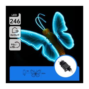 B.V. - LED kültéri karácsonyi dekoráció 234xLED IP44 kék pillangó B10303AGGI kép