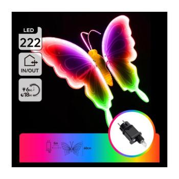 B.V. - LED kültéri karácsonyi dekoráció 306xLED IP44 többszínű pillangó B10303AGGR kép
