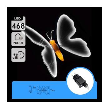 B.V. - LED Kültéri karácsonyi dekoráció 504xLED IP44 hideg fehér pillangó B10303AGGG kép