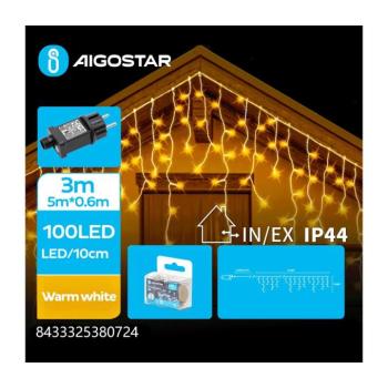 B.V. - LED kültéri karácsonyi fényfüzér 100xLED/8 funkciós 8x0,6m IP44 meleg fehér B103031QO kép
