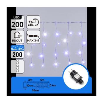 B.V. - LED kültéri karácsonyi fényfüzér 200xLED 8x0,4m IP44 kék B10303AFOL kép