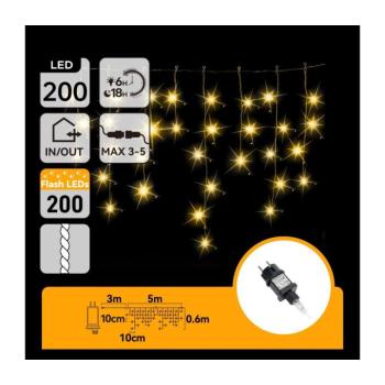 B.V. - LED kültéri karácsonyi fényfüzér 200xLED 8x0,6m IP44 meleg fehér B10303AFOM kép