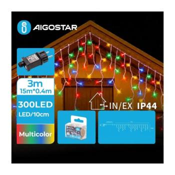B.V. - LED kültéri karácsonyi fényfüzér 300xLED/8 funkciós 18x0,4m IP44 többszínű B103031Q6 kép
