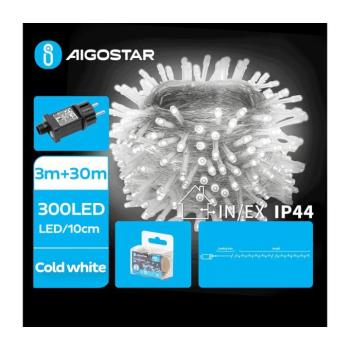 B.V. - LED kültéri karácsonyi fényfüzér 300xLED/8 világítási mód 33m IP44 hideg fehér B103031OS kép