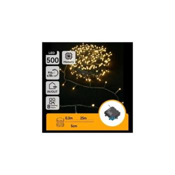 B.V. - LED kültéri karácsonyi fényfüzér 500xLED/8 funkciós 4xAA 25,3 m meleg fehér B10303KX6 kép