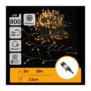 B.V. - LED kültéri karácsonyi fényfüzér 800 LED/8 funkció 23 m IP44 meleg fehér B103031OE kép