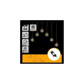 B.V. - LED kültéri karácsonyi fényfüzér 84xLED/230V 1,2x1m IP44 meleg fehér hópelyhek B10303ABGI kép