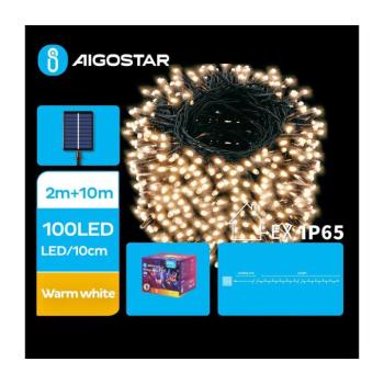 B.V. - Napelemes LED karácsonyi fényfüzér 100× LED/8 funkció 12 m IP65 meleg fehér B10201K78 kép