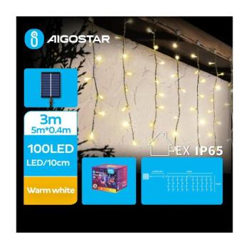 B.V. - napelemes LED karácsonyi fényfüzér 100xLED/8 üzemmód 8x0,4m IP65 meleg fehér B10201JF7 kép