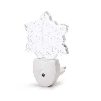 B.V. - LED RGB Éjjeli lámpa alkonyérzékelővel LED/0,5W/230V hópehely 100900PXZ kép